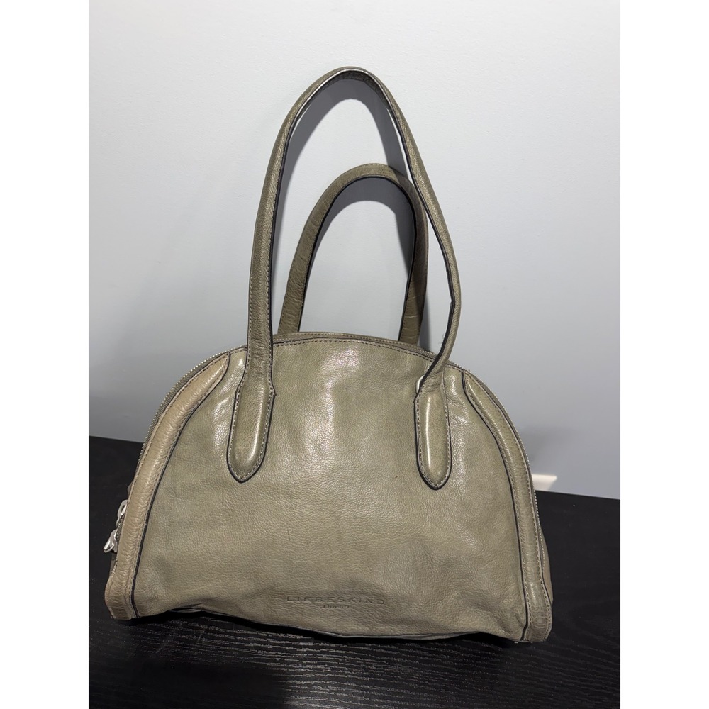 Liebeskind Berlin Grey Pebbled Leather Triple Compartment Satchel Shoulder Bag - Picture 3 of 7